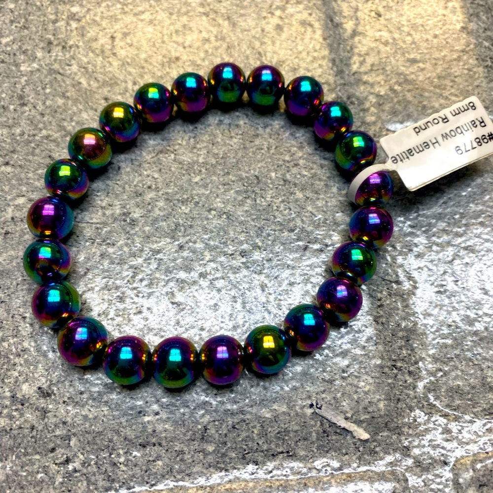 Metallic black iridescent stretch bracelet- NWT